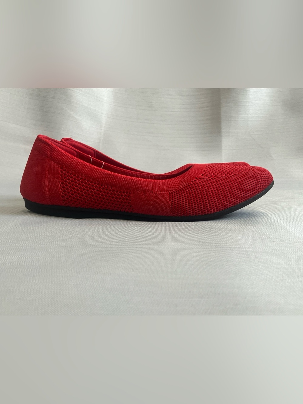 NWT Joe Fresh Red Knit Ballet Flats Size 7 | Lightweight Slip-On Shoes - Picture 3 of 11